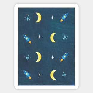 Space Rocket Dreams Pattern Sticker